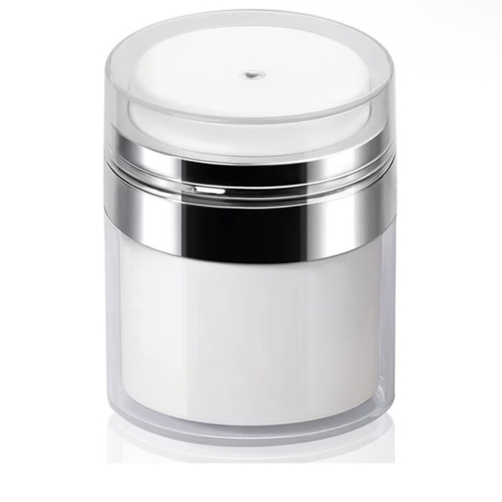 White and Silver Cosmetic Jar